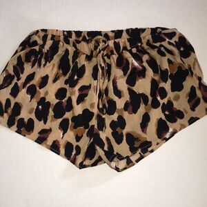 Leopard Print Pajama Shorts | Light weight PJ Bottoms | Size L